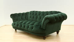 Bespoke Oskar 3 Seater Bottle Green Velvet Sofa