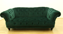 Bespoke Oskar 3 Seater Bottle Green Velvet Sofa