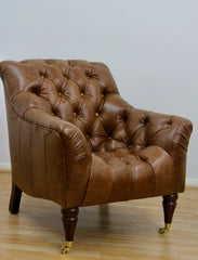 Tetrad Skittle Leather Armchair, Galveston Bark