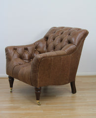 Tetrad Skittle Leather Armchair, Galveston Bark