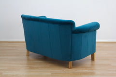 Camford Petite Sofa in Blue Velvet Fabric