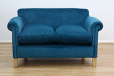 Camford Petite Sofa in Blue Velvet Fabric