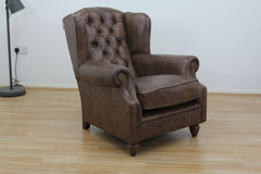 Claverdon  Wingback chair Semi-Aniline Leather, Galveston Hide