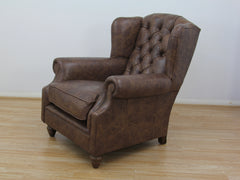 Claverdon  Wingback chair Semi-Aniline Leather, Galveston Hide