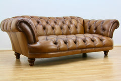 Bespoke Oskar Chesterfield 3 Seater Sofa in Buffalo Leather, Hand Antique