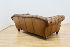 Bespoke Oskar Chesterfield 3 Seater Sofa in Buffalo Leather, Hand Antique
