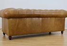 Chesterfield Large 3 Seater Leather Sofa, Riders Nut