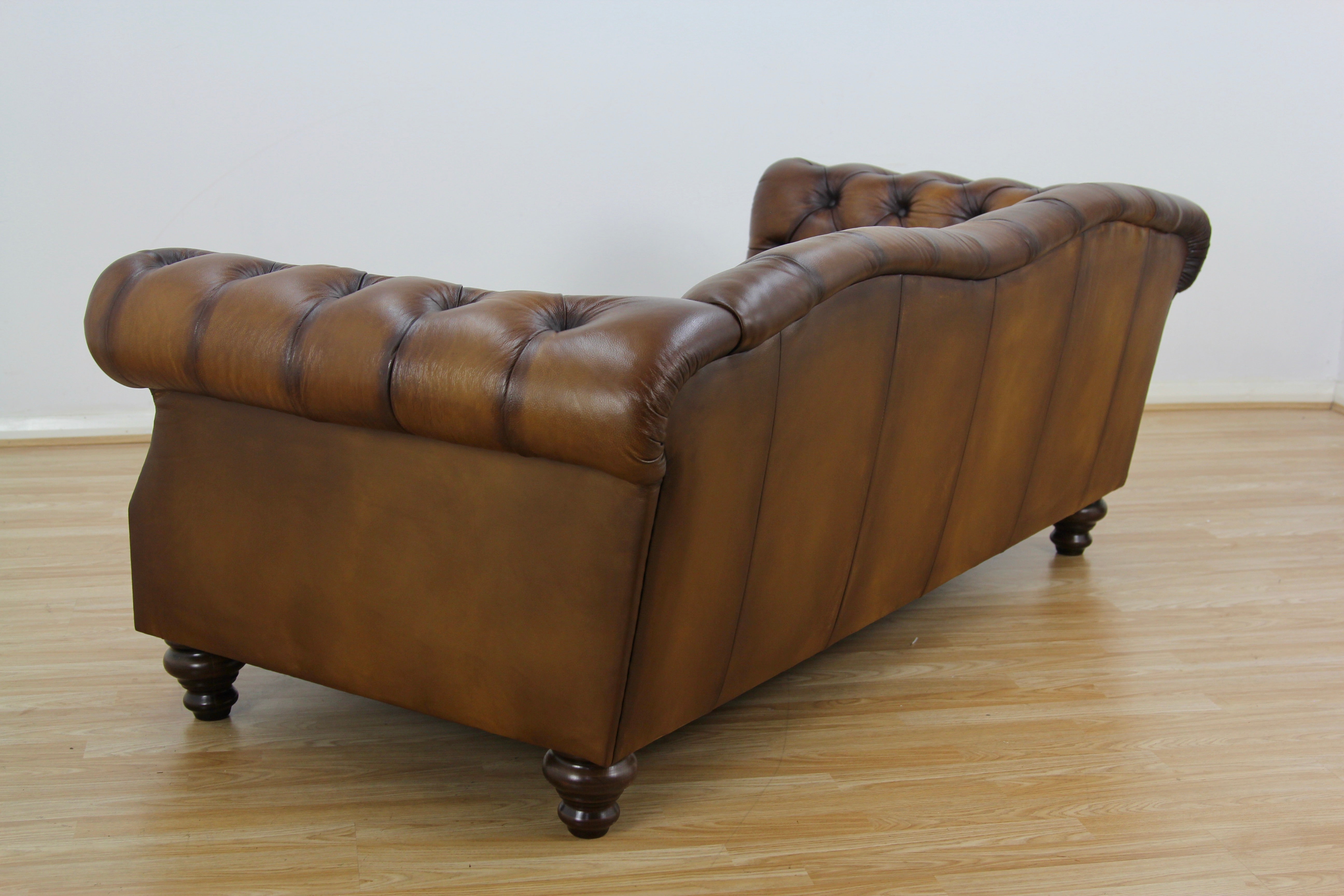 Lewis Montgomery 2 Seater Chesterfield Sofa Brown Antique leather