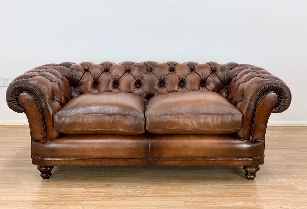 Chatsworth Large Chesterfield Sofa,Hand Antique Bangkok Leather