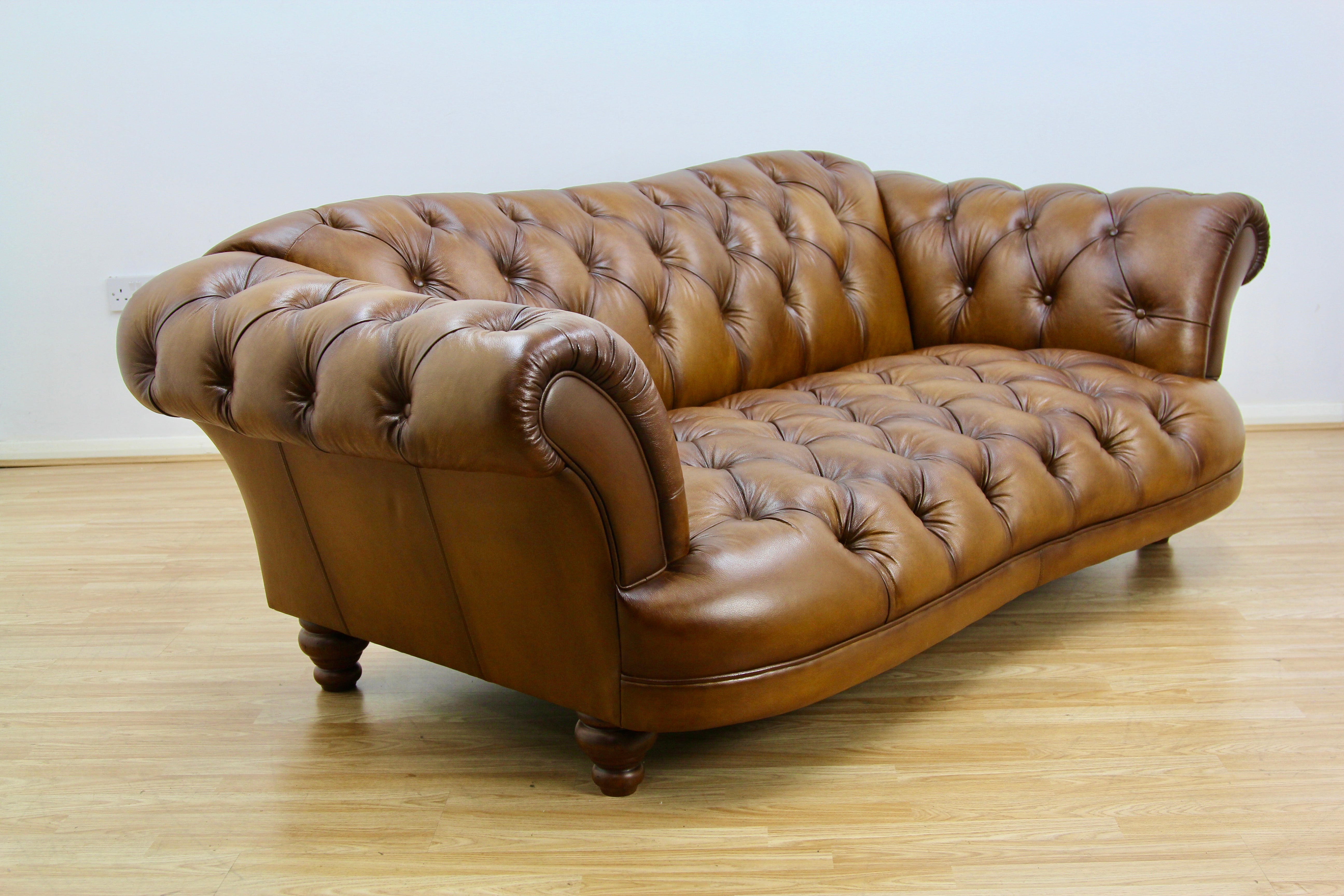 Bespoke Oskar Chesterfield 3 Seater Sofa in Buffalo Leather, Hand Antique